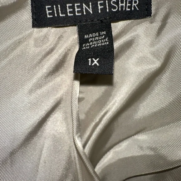 Eileen Fisher Long Open Coat in Oat Color - Picture 3 of 3